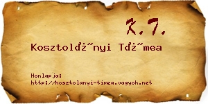 Kosztolányi Tímea névjegykártya